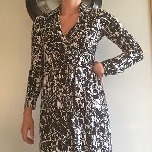 Calvin Klein black/white wrap dress